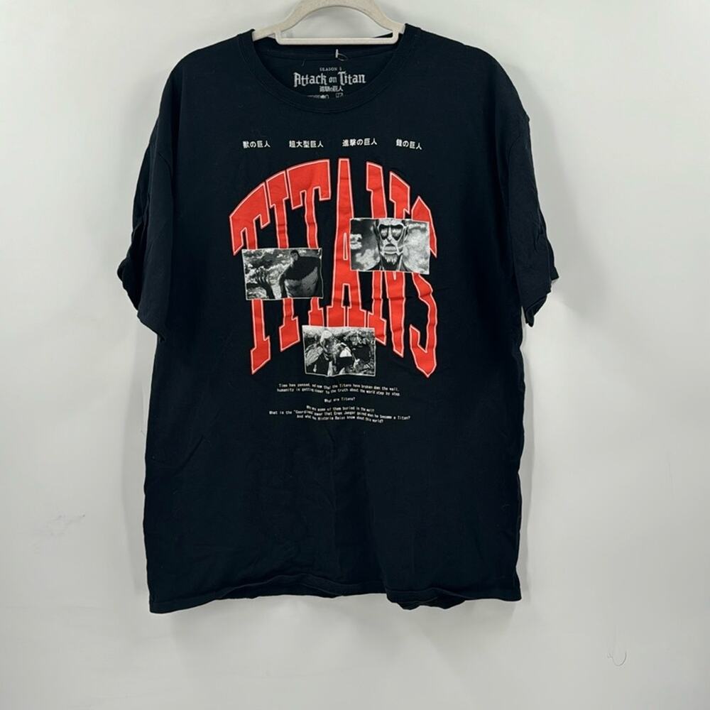 NWOT attack on Titan black graphic T-shirt